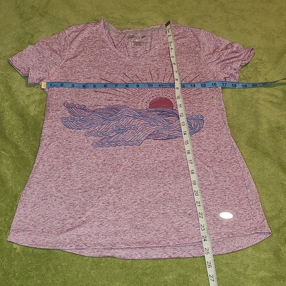 Reel Legend Performance Outfitters Heathered Fushia Navy Blue Waves Sun Medium - Picture 3 of 9